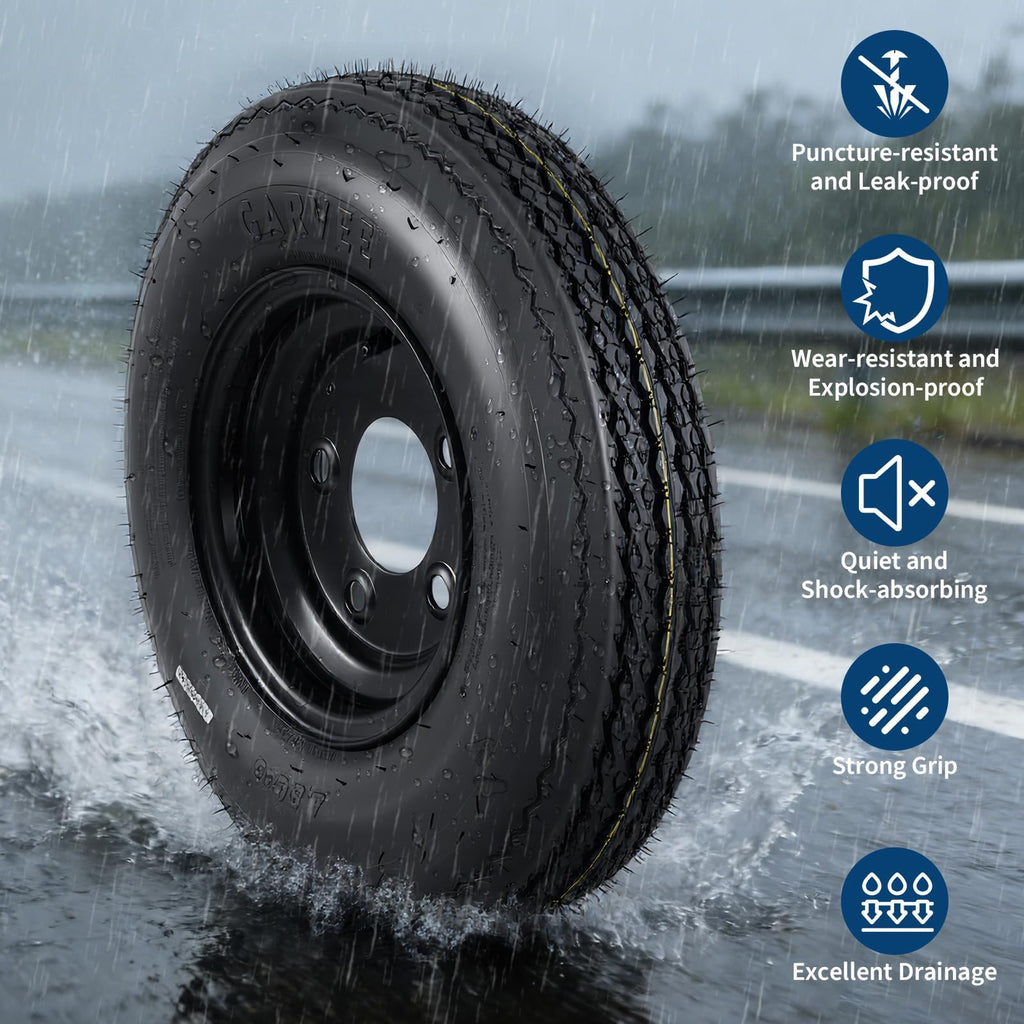 2-Pack 4.80-12 Trailer Tires with 12" Rims S476