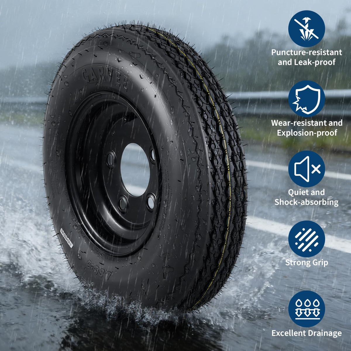 2-Pack 4.80-12 Trailer Tires with 12" Rims S476