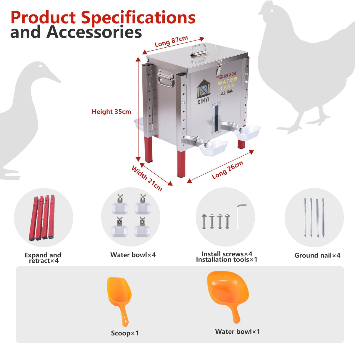 Automatic Chicken Waterer 4.9 Gallon U91810