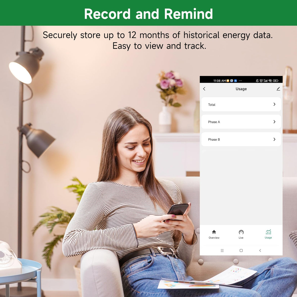 WiFi Energy Monitor with 2 * 80A Clamps J351