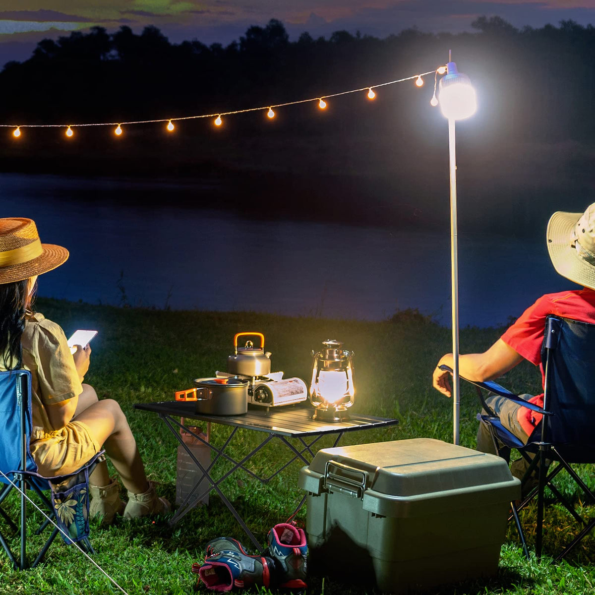 Foldable Aluminum Camping Side Table with Carry Bag D20086