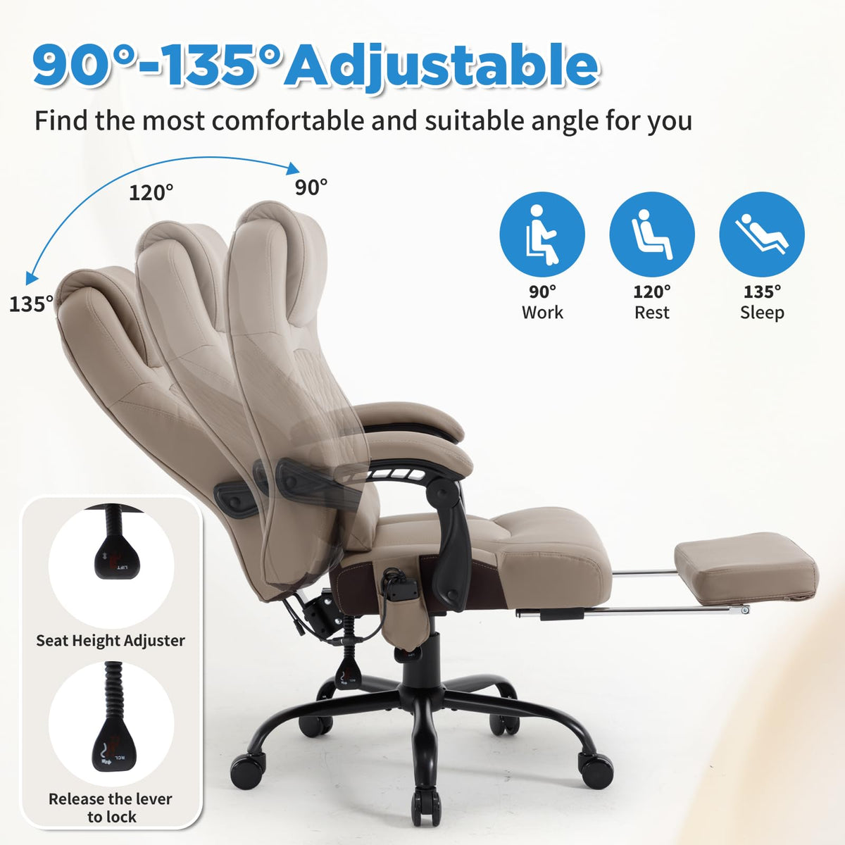 3D Kneading Massage Plus Size Office Chair Q27250