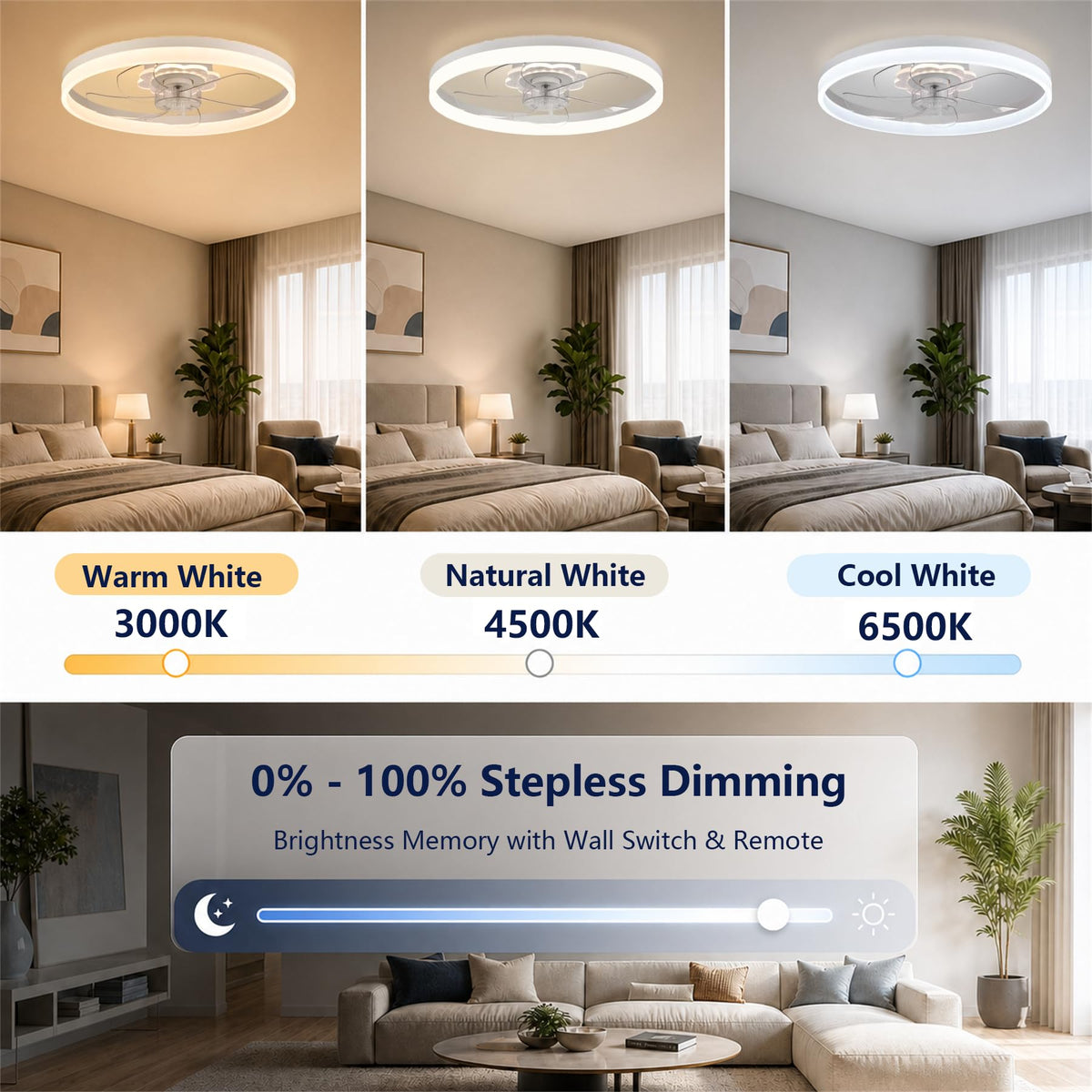 20'' Ceiling Fan with Light and Remote C377196