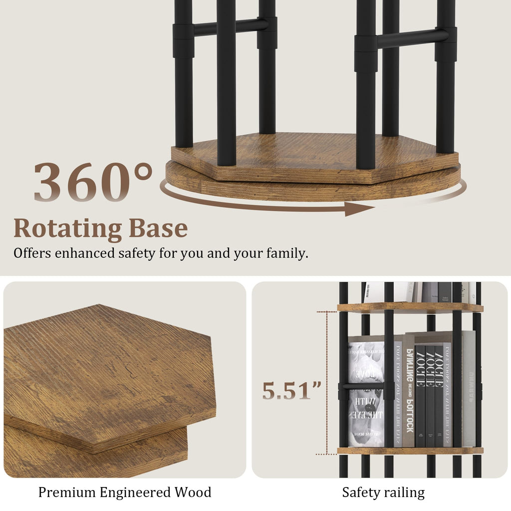 5-Tier Rotating Bookshelf Tower V350193