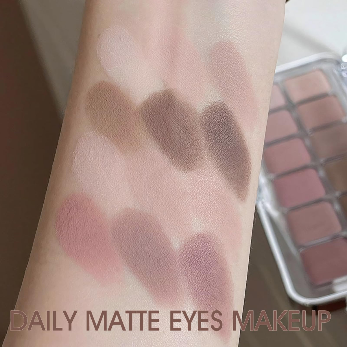 Mauve Pink Grey Brown Matte Eyeshadow Palette with Brush U2623