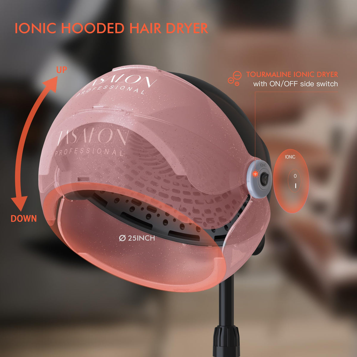 1875W Pink Hooded Hair Dryer P7467
