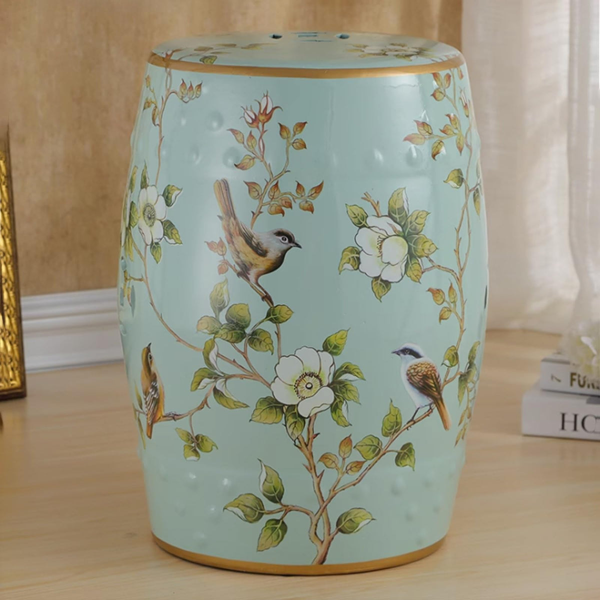 Ceramic Drum Garden Stool G172581