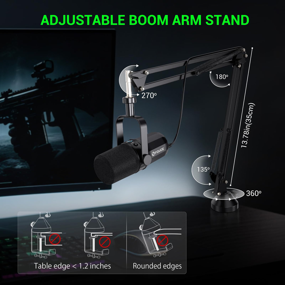 USB/XLR Dynamic Microphone Kit with Boom Arm T72401