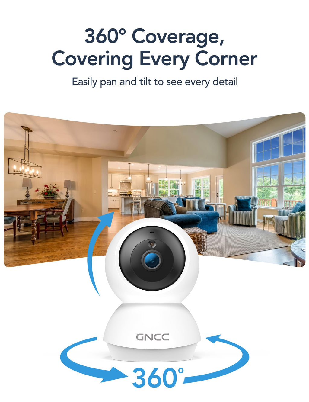 5Ghz WiFi Indoor Camera with 360°PTZ, 4 Pack H799