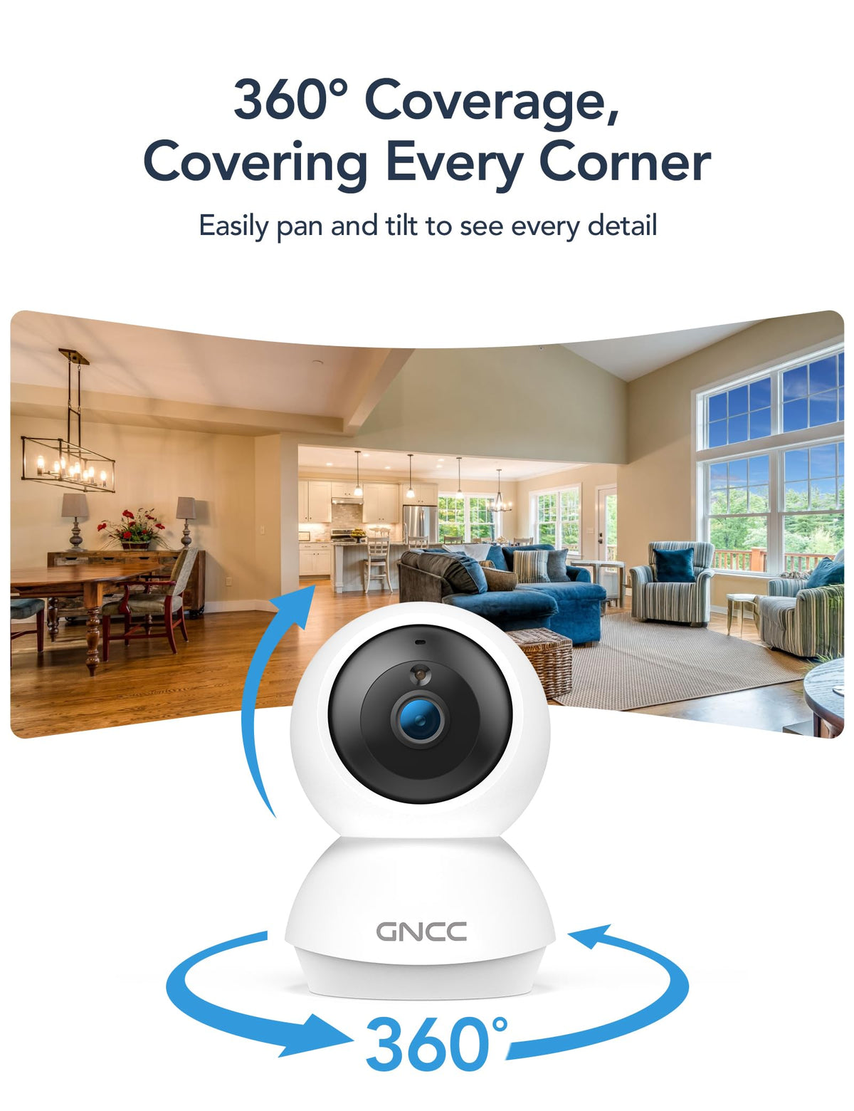 5Ghz WiFi Indoor Camera with 360°PTZ, 4 Pack H799