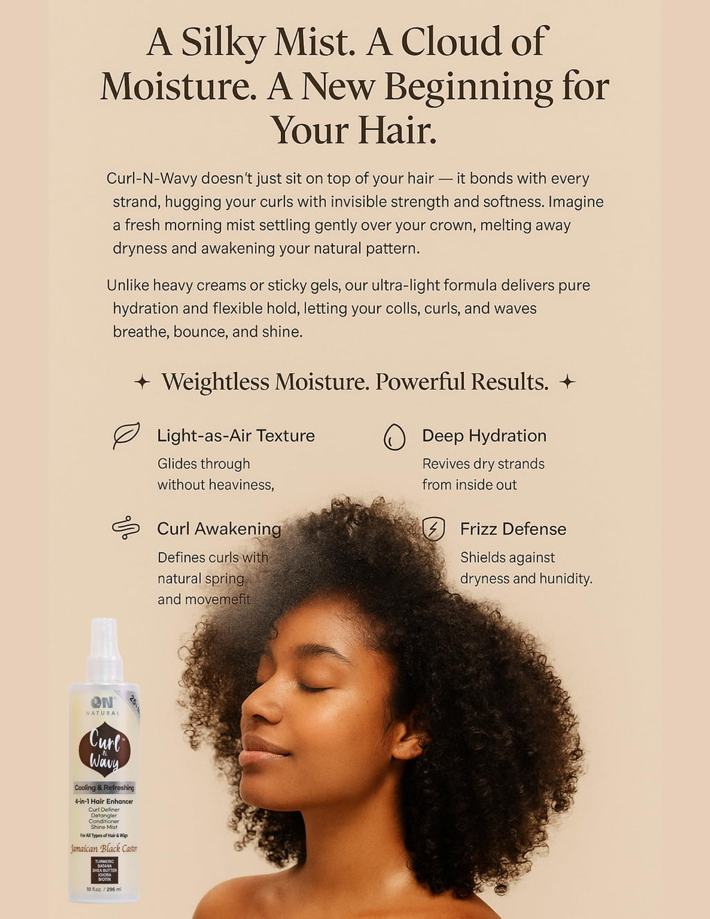Natural Curl-N-Wavy 4-in-1 Hair Enhancer 10 OZ L627