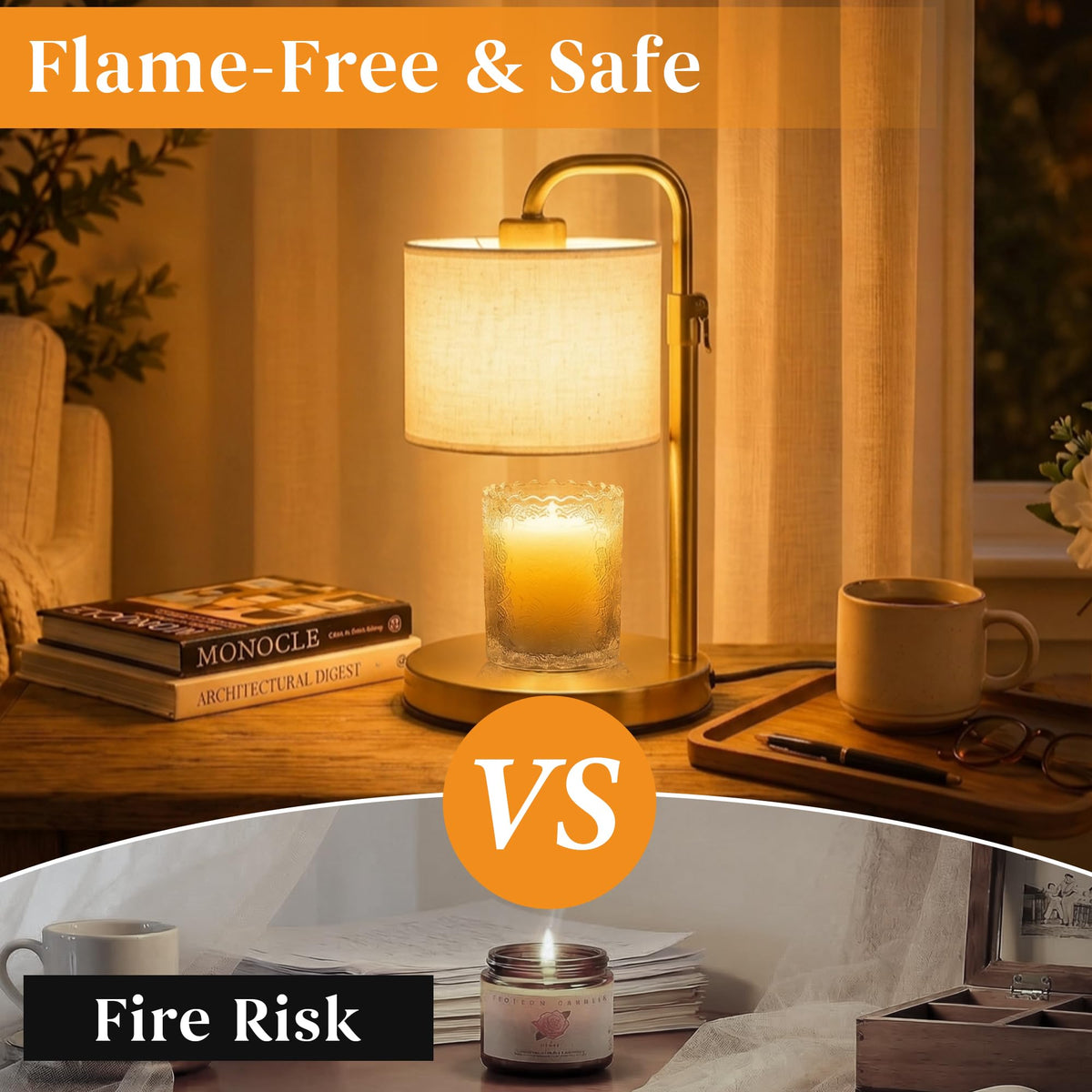 Adjustable Height Candle Warmer Lamp with Timer W9649