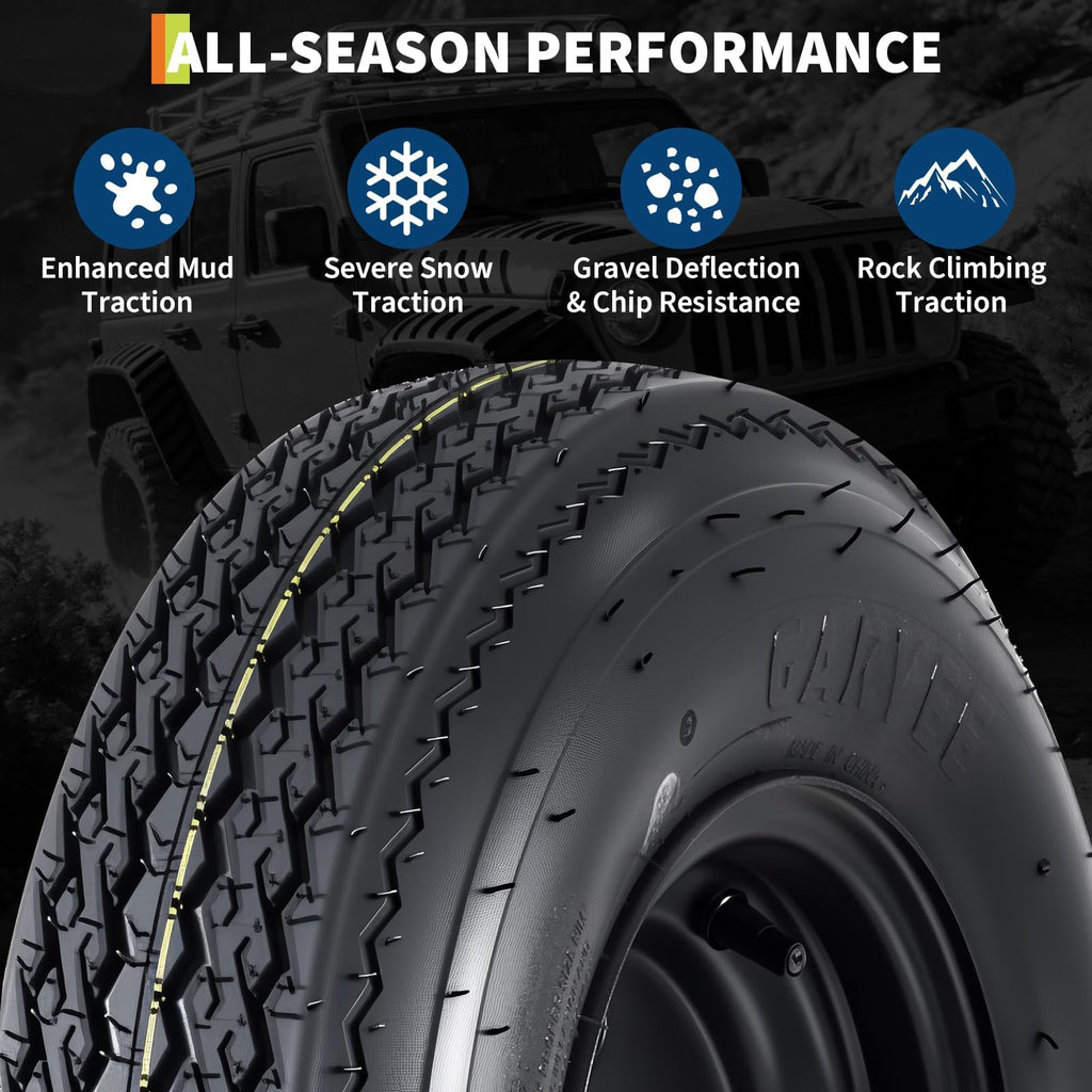 2-Pack 4.80-12 Trailer Tires with 12" Rims S476