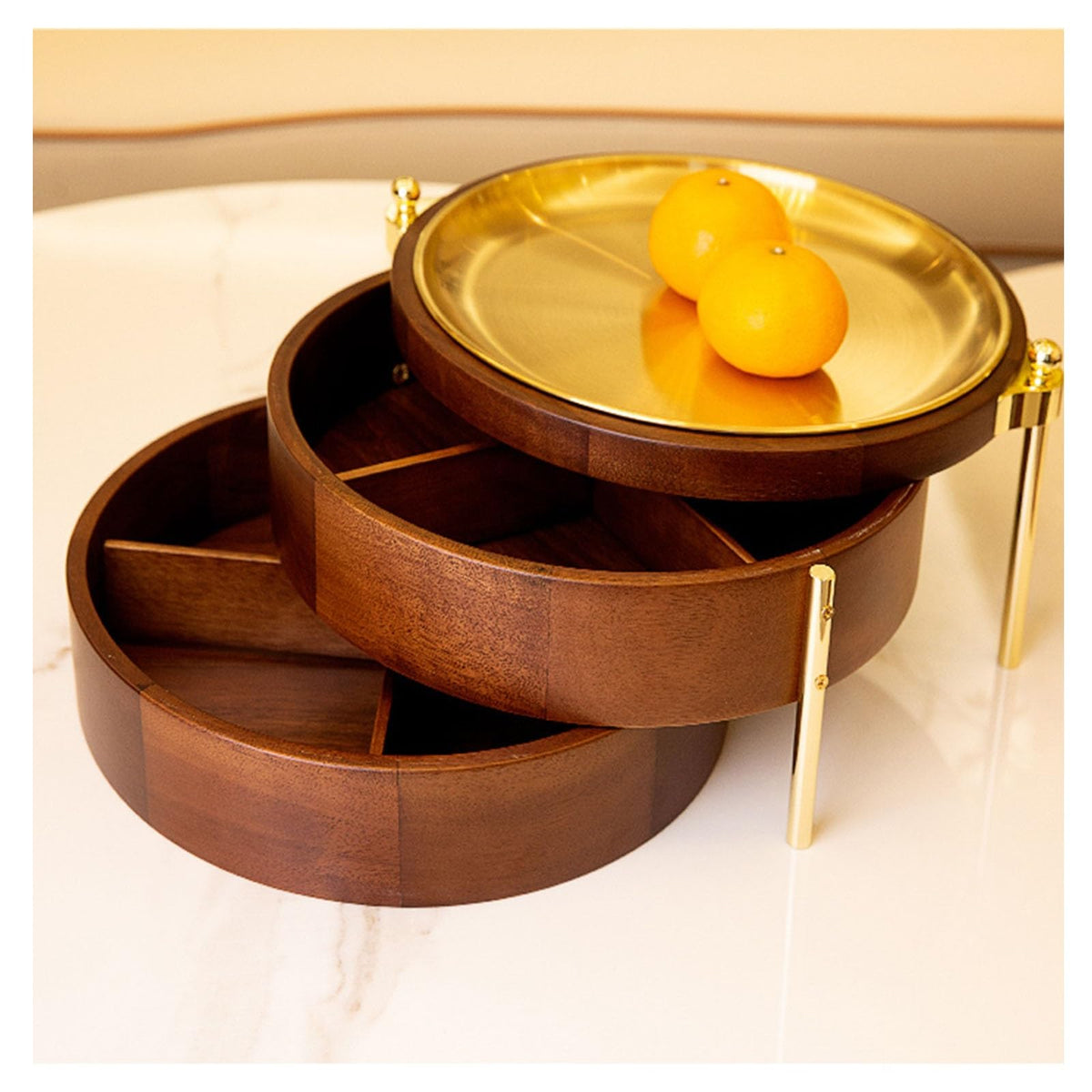 3 Layers Solid Wood Fruit Bowl L4530