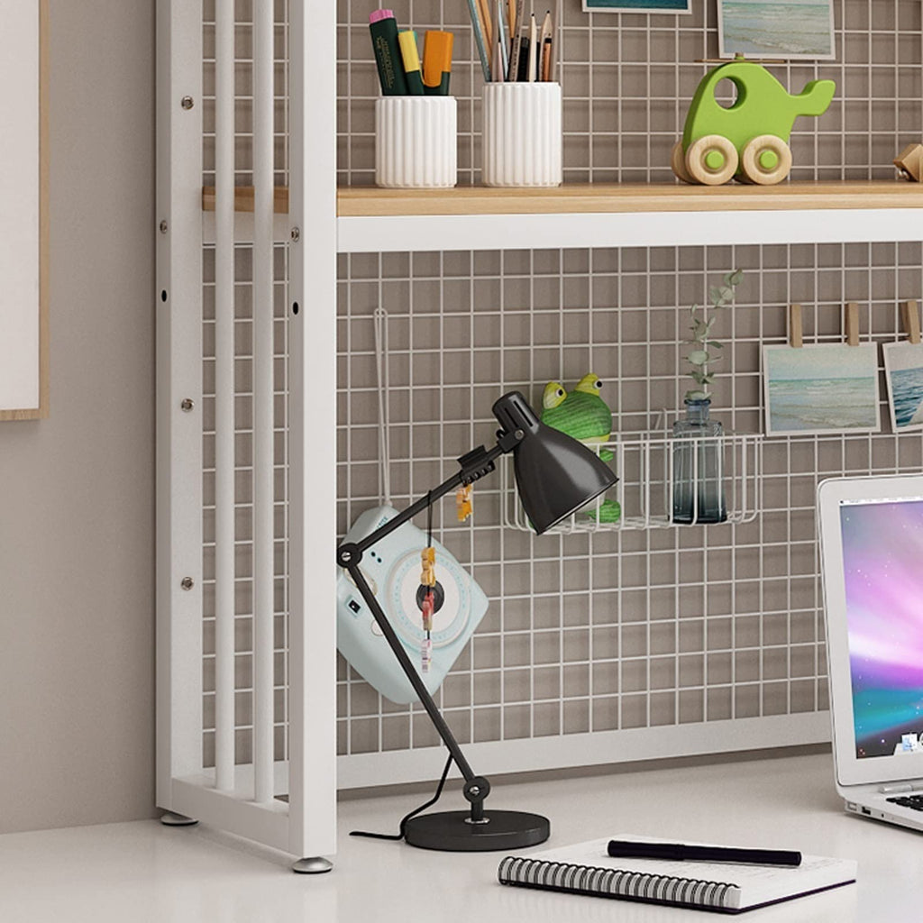 White 2 Tier Adjustable Metal Desktop Bookshelf C293688