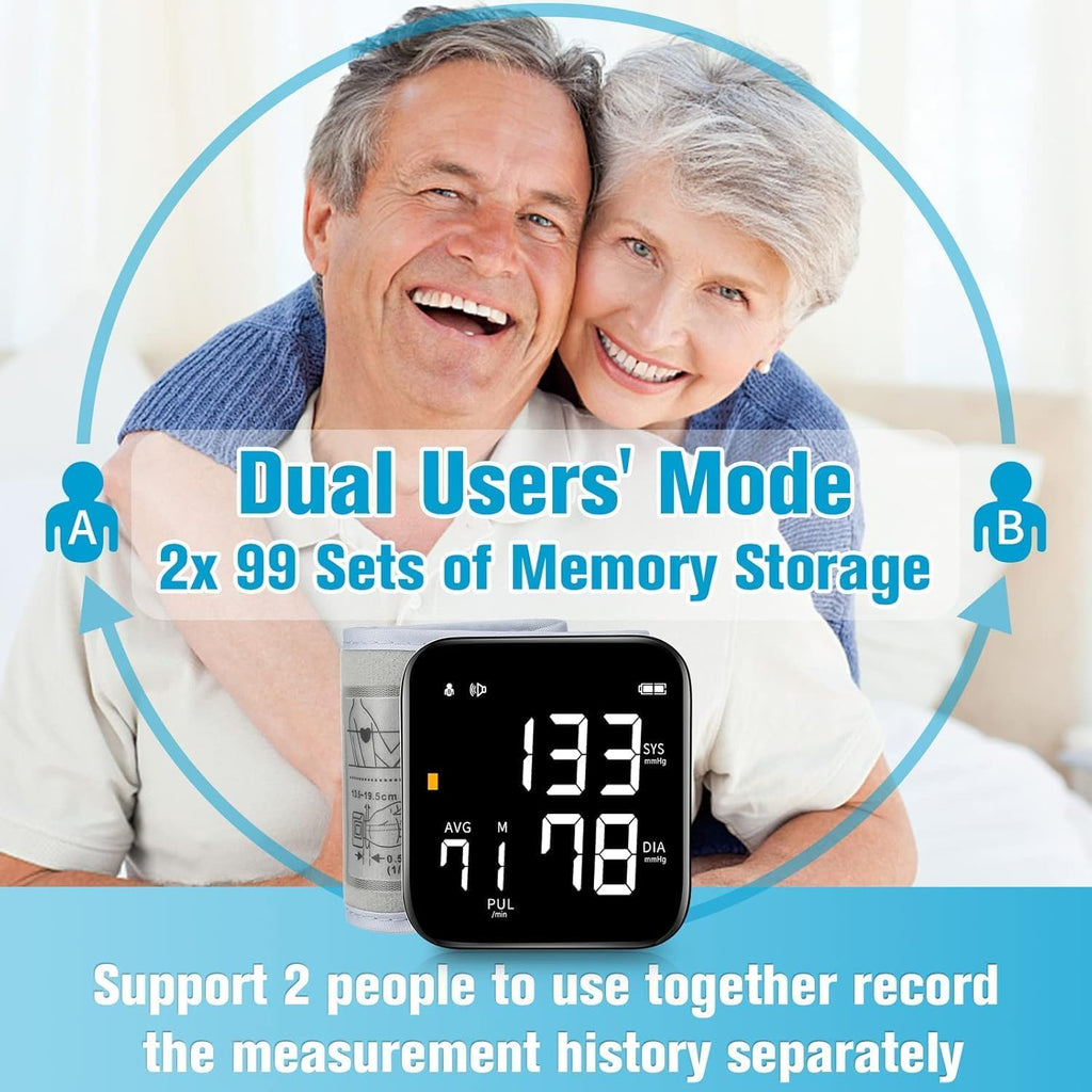 Wrist Blood Pressure Monitor with 90X2 Readings Memory F387