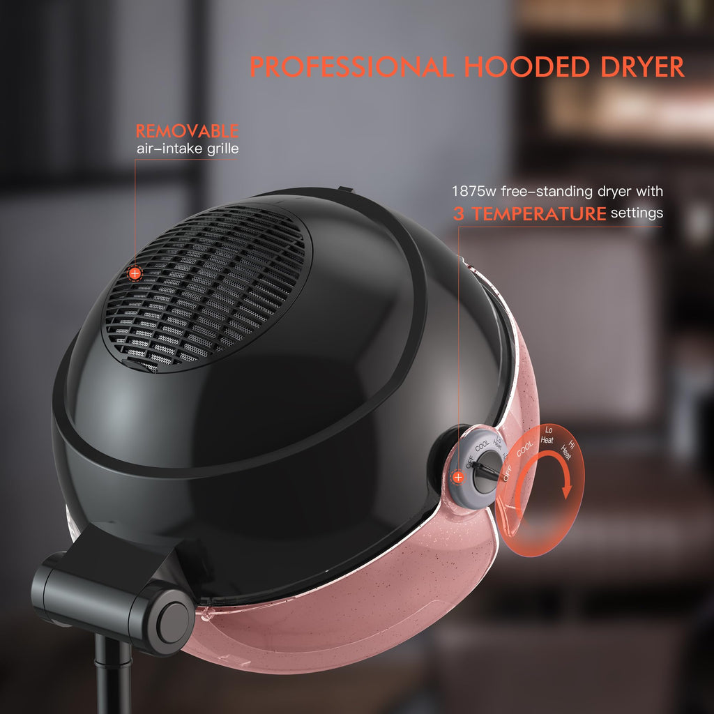 1875W Pink Hooded Hair Dryer P7467