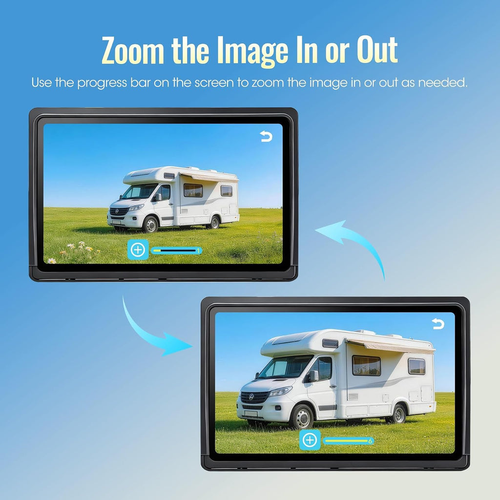 7" Wireless Backup Camera System with DVR Split Screen Monitor E276143