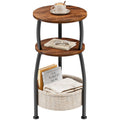 Round Side Table with Storage Basket R4622