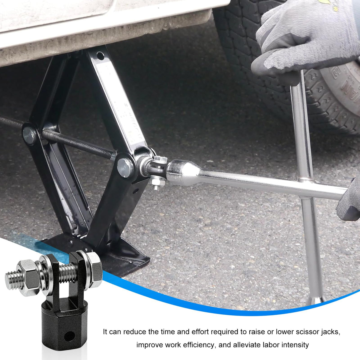Scissor Jack Drill Adapter for 1/2 Inch Impact Wrench W577690