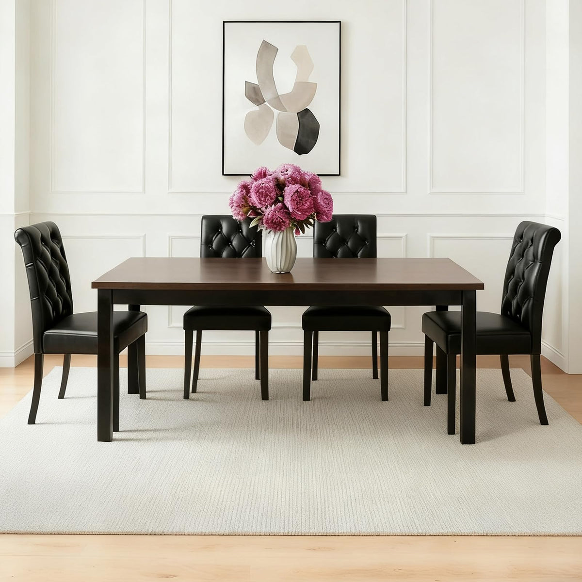 Black PU Leather Dining Chairs Set of 4 L92271