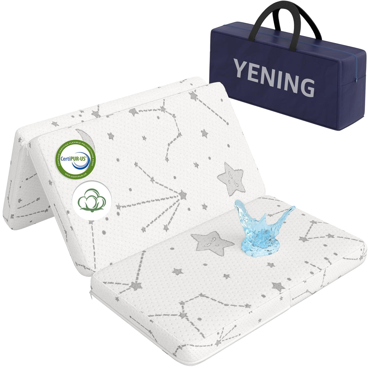 Organic Cotton Trifold Pack and Play Mattress Pad J6012