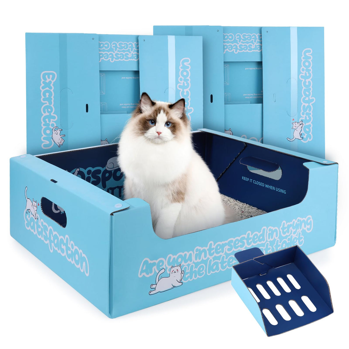 3 Pack Disposable Cat Litter Boxes W763