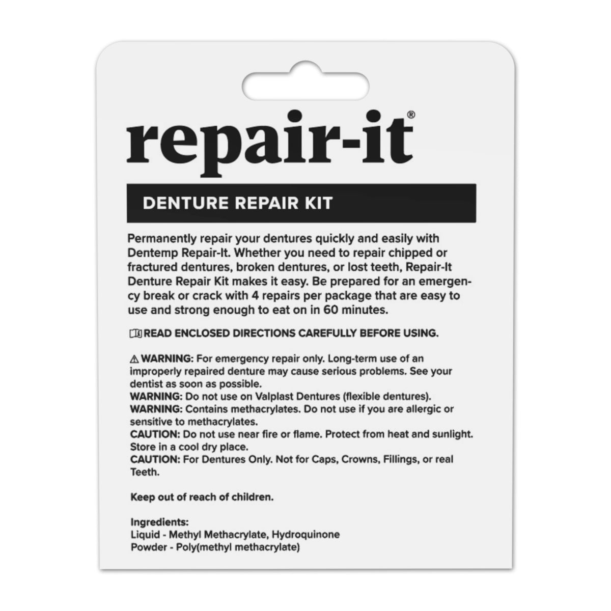 Denture Repair Kit 1 Pack 4 Count P99673