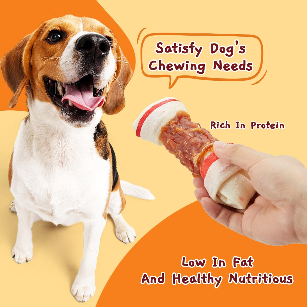 6.5" Chicken Wrapped Rawhide Knotted Bones, 2 lb (3 Packs) T6296