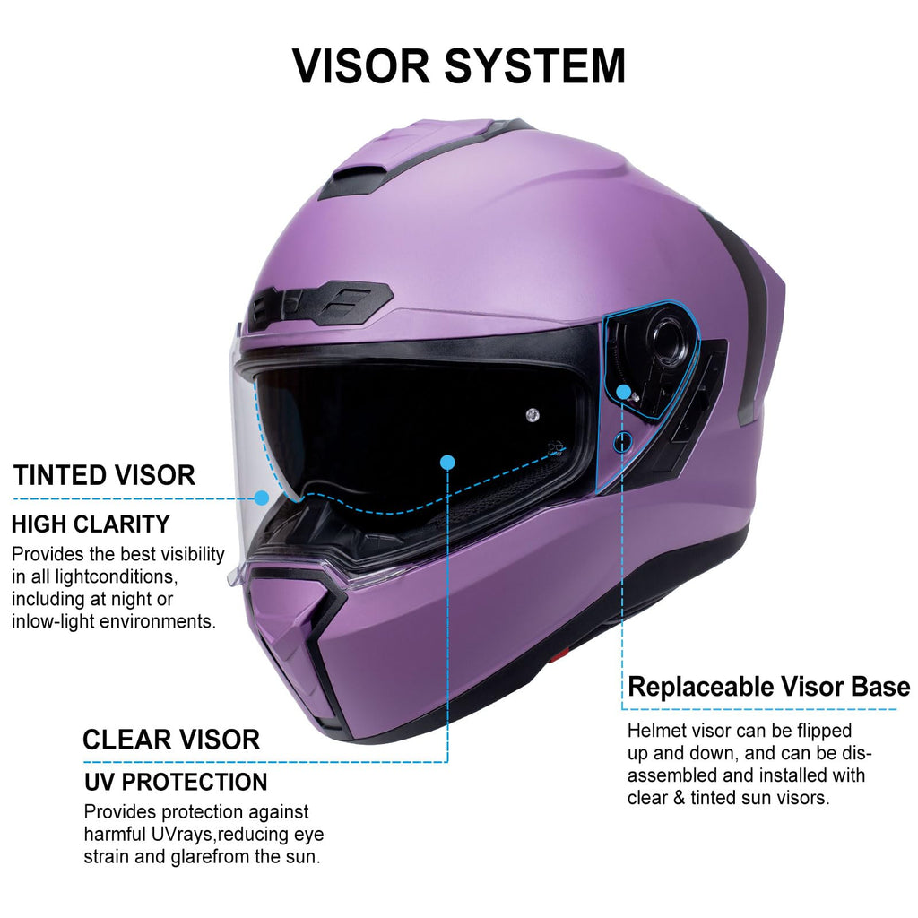Dual Visor Full Face Motorcycle Helmet S487