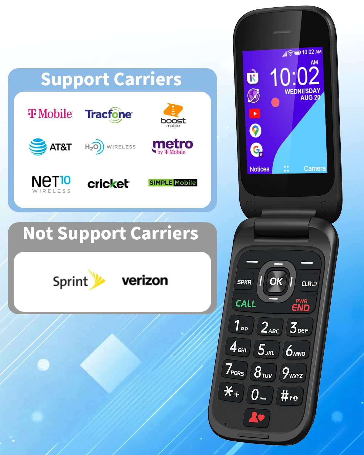 Unlocked 4G Flip Phone with Dual Screen B496682