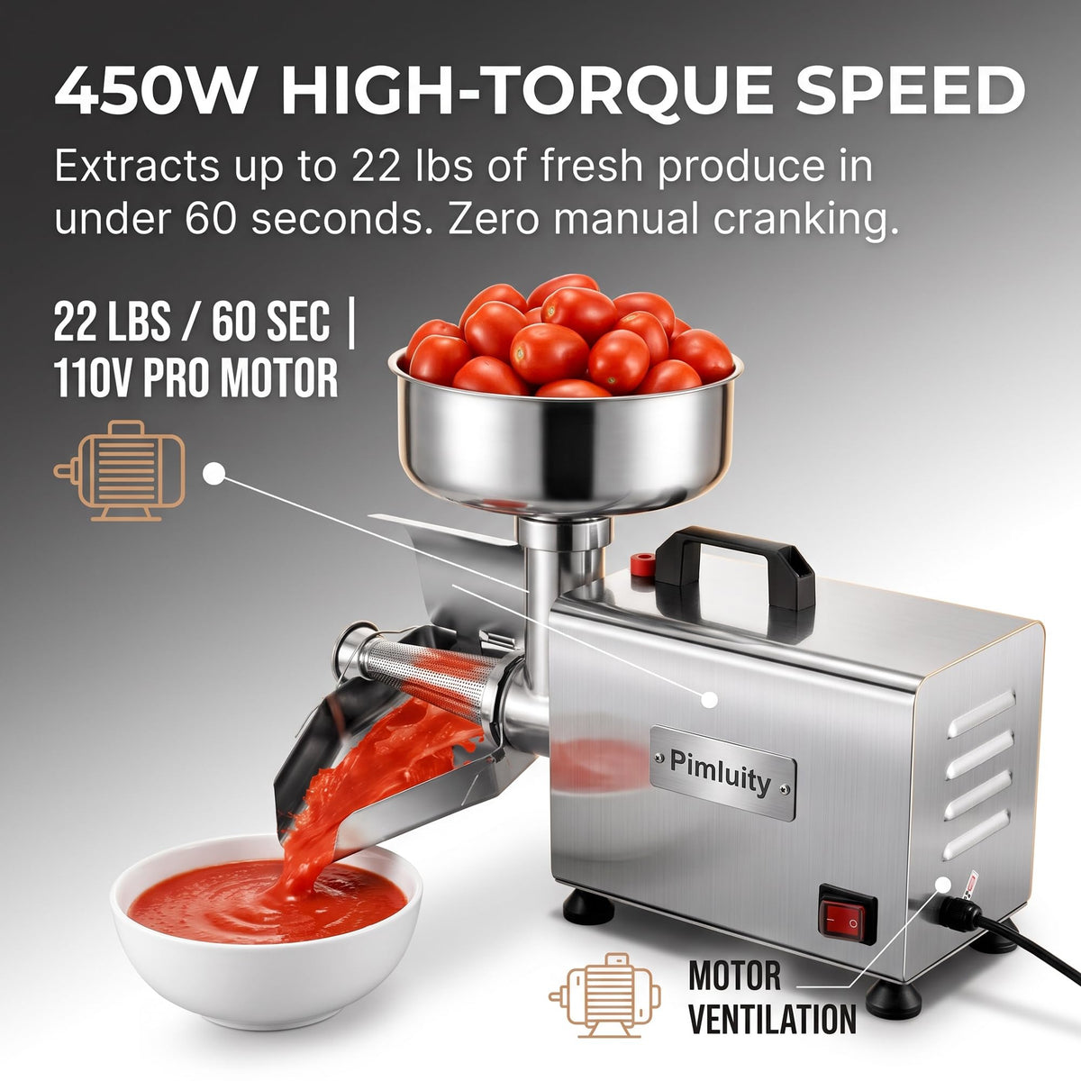 450W Electric Tomato Strainer S7987