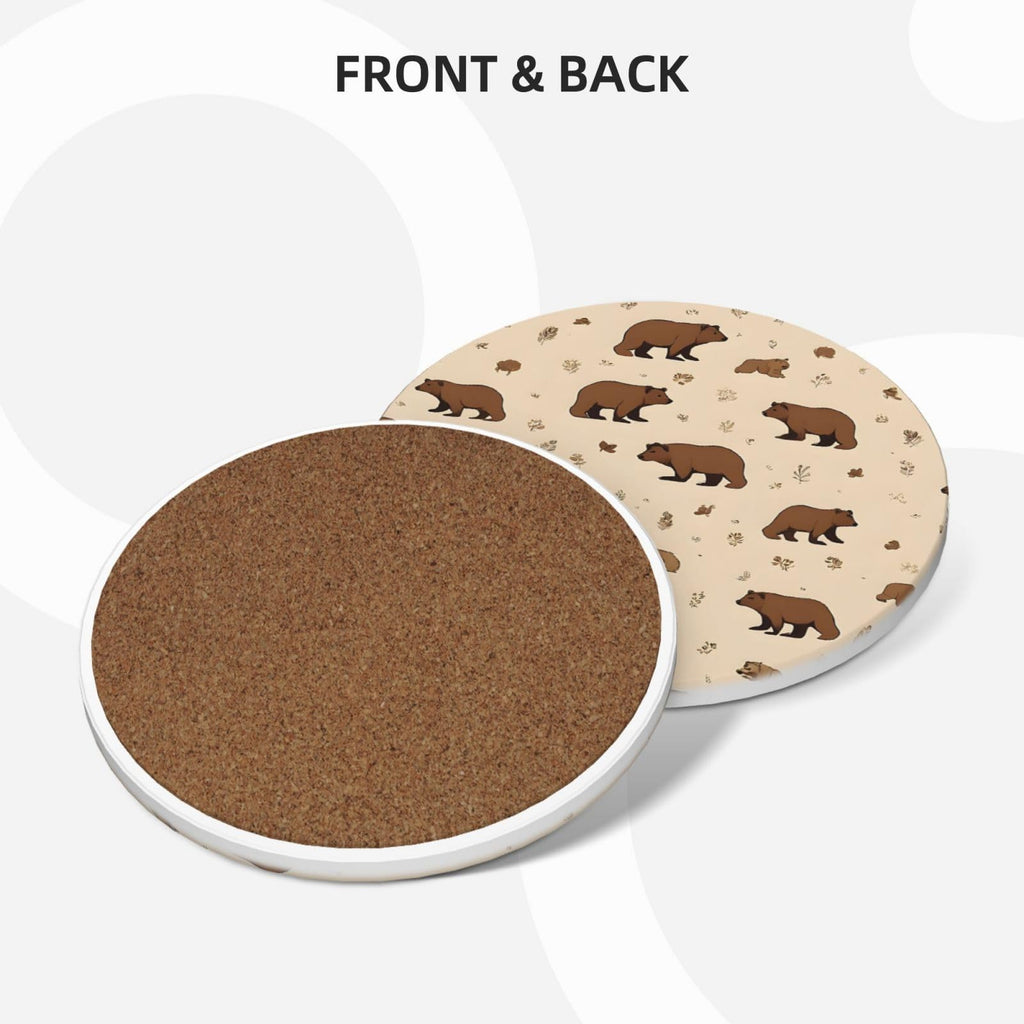 6-Piece Set of Absorbent Ceramic Coasters with Cork Backing G81280