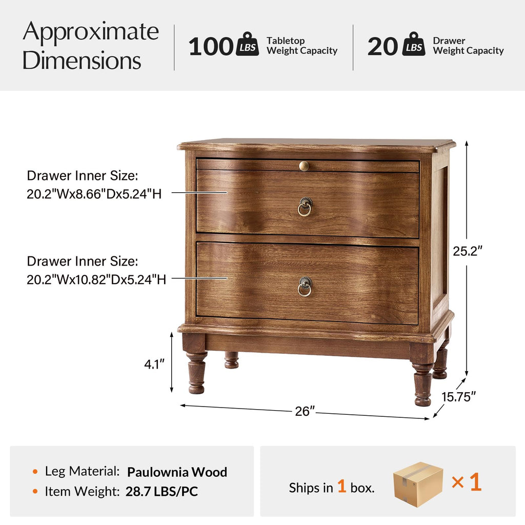 2-Drawer End Table with Charging Station V78027