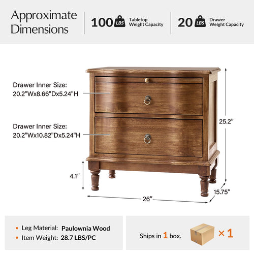 2-Drawer End Table with Charging Station V78027