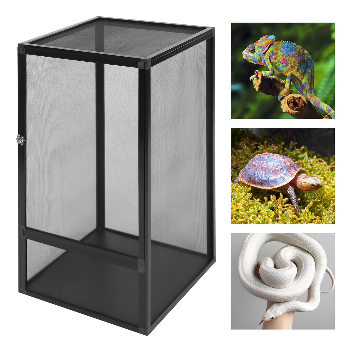 17.7x17.7x31.5 inch Aluminum Alloy Mesh Reptile Terrarium W932