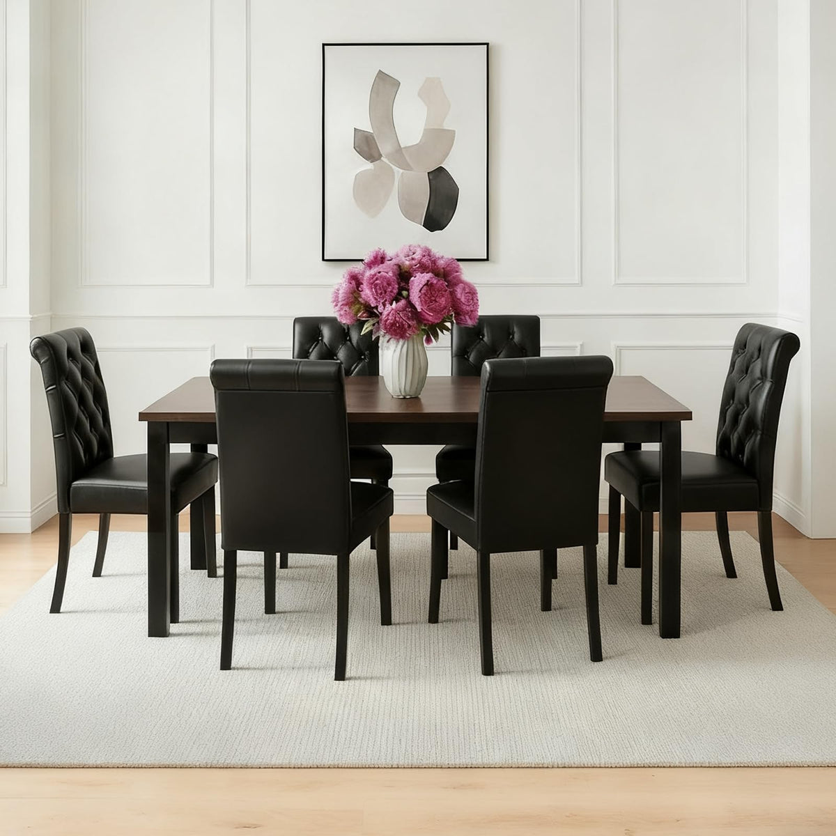 Black PU Leather Dining Chairs Set of 4 L92271
