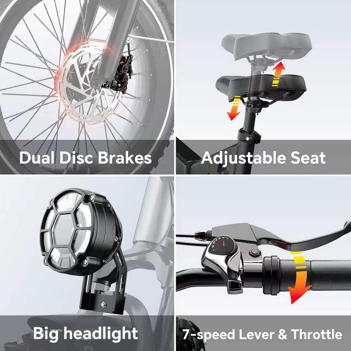 1500W Folding Electric Bike with 52V 20AH Removable Battery, 20" x4.0 Fat Tire I956522