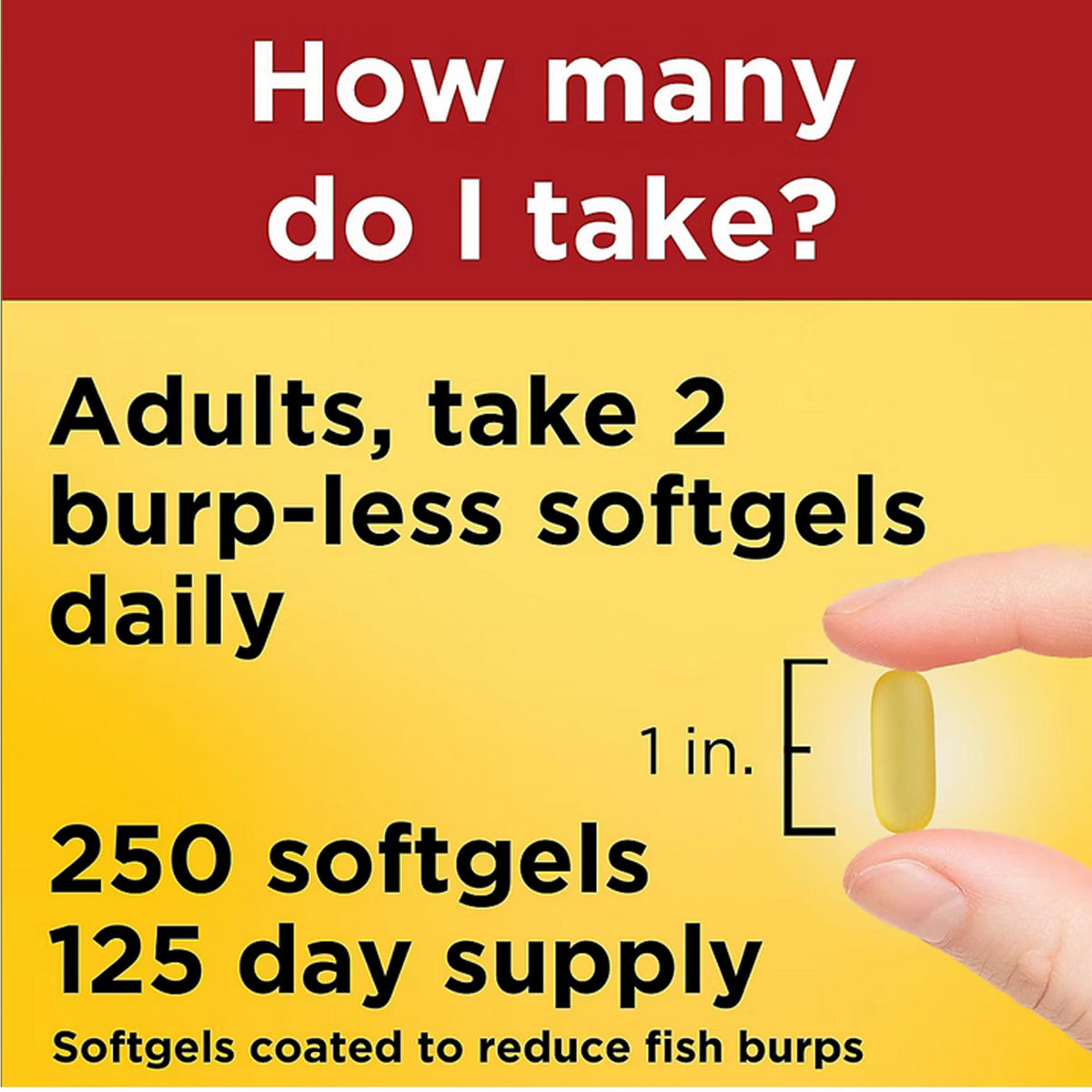 Fish Oil 1200 Mg 360 mg Omega-3 250 Liquid Softgels Q495