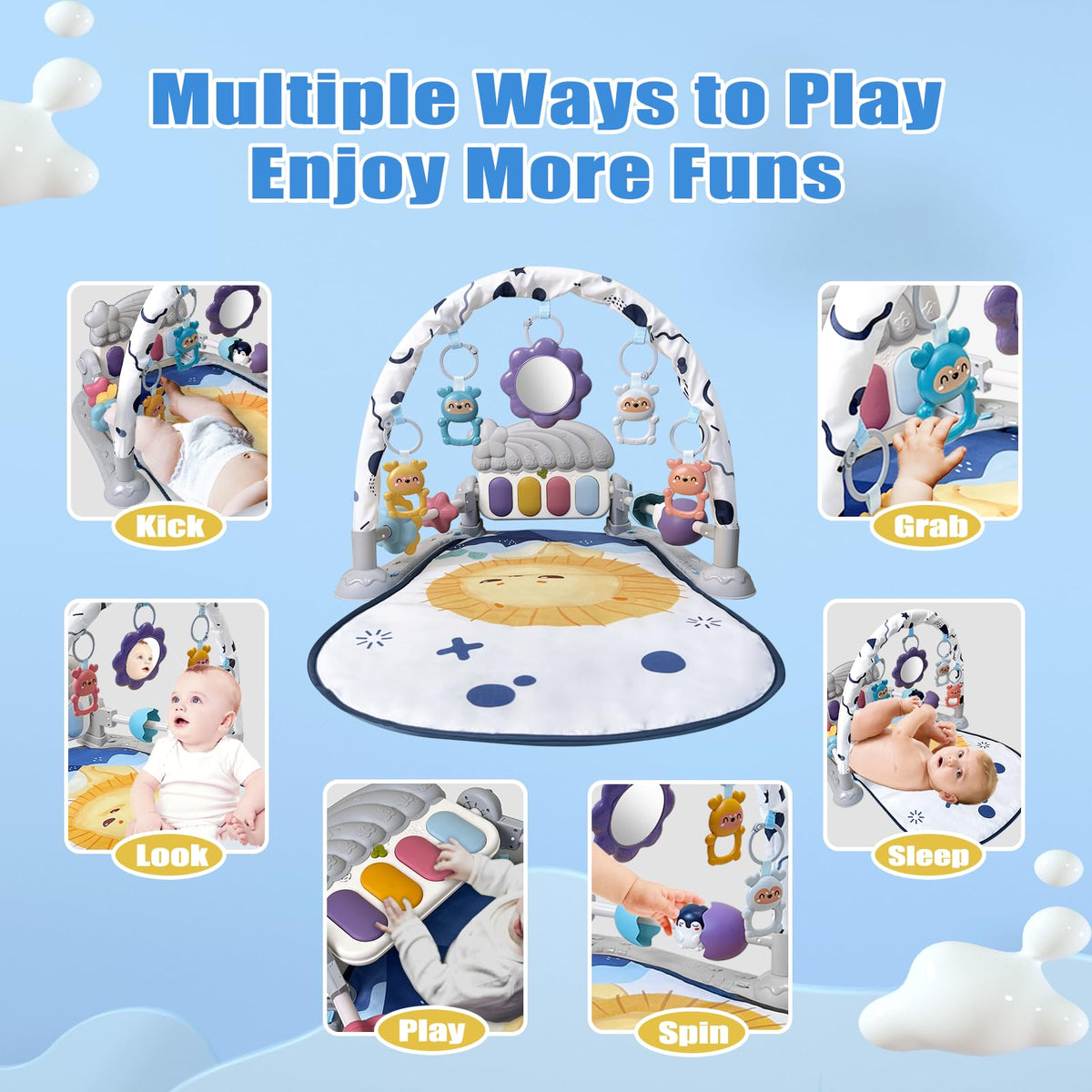 Baby Play Gym Mat with Music and Light T544