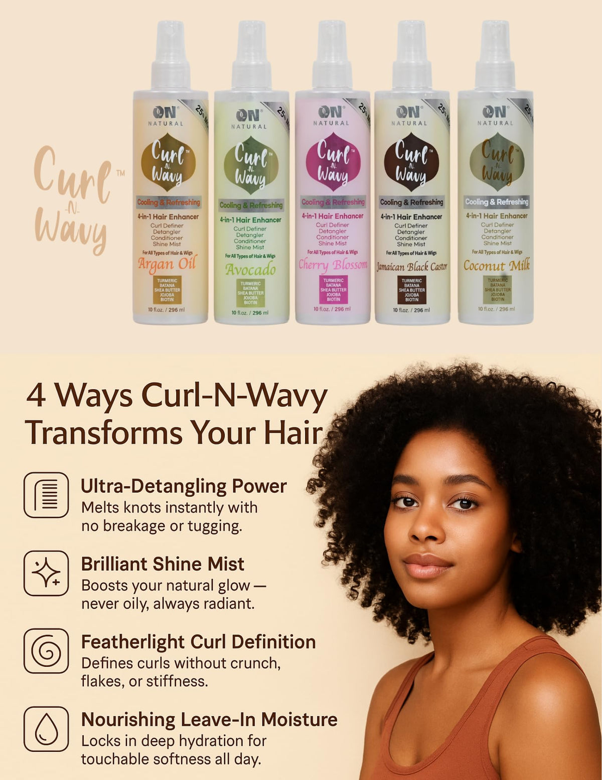 Natural Curl-N-Wavy 4-in-1 Hair Enhancer 10 OZ L627