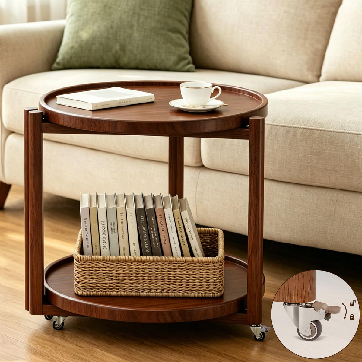 Rolling Side Table with Wheels G16808