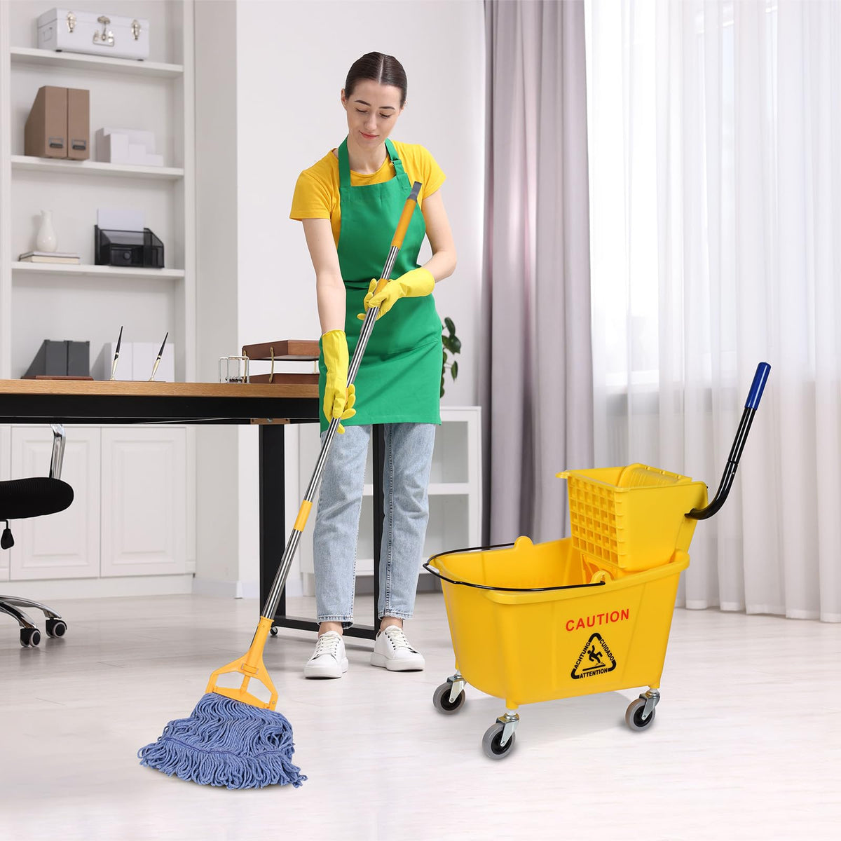 Commercial Mop Bucket on Wheels, 35-Quart Z29848
