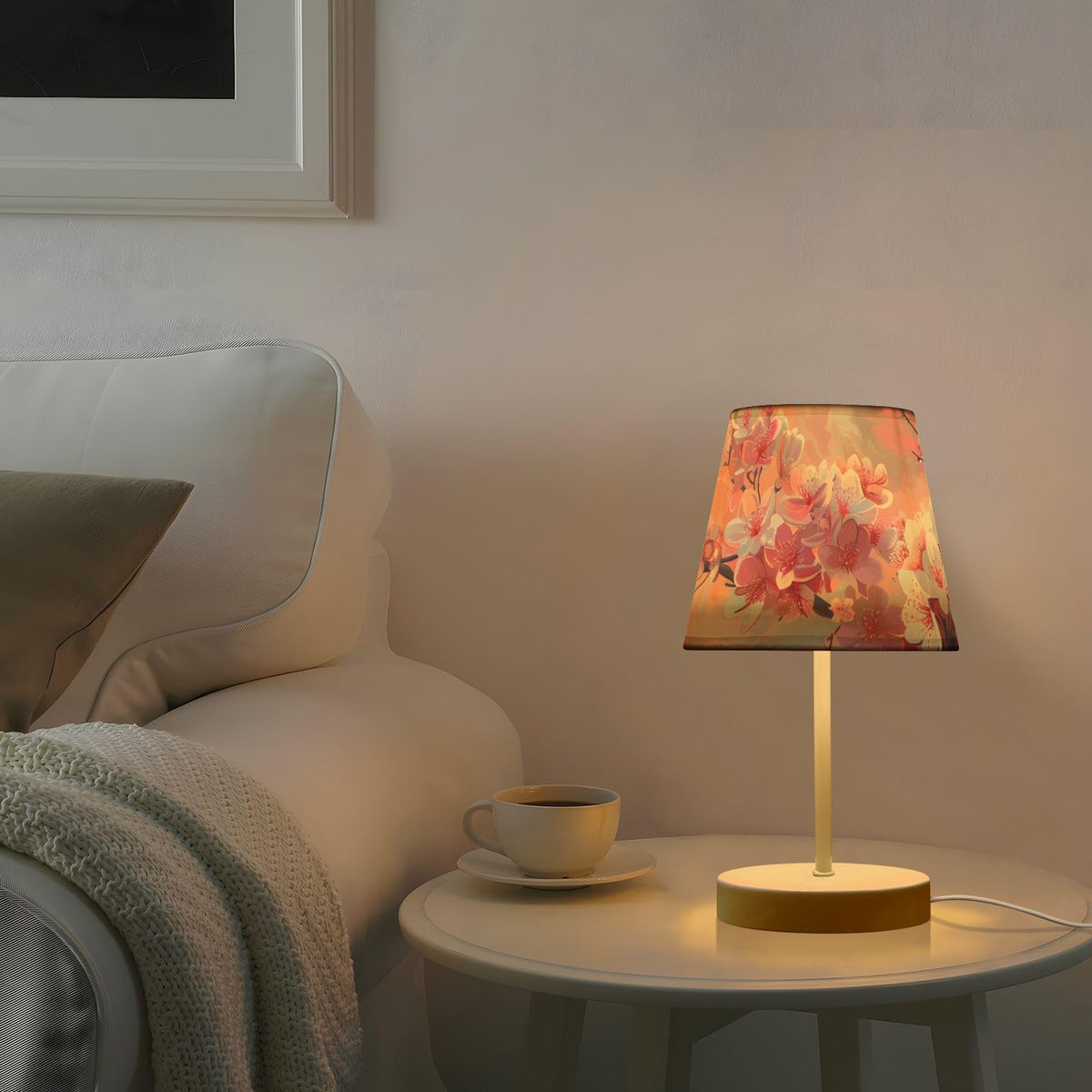 Cherry Blossoms Painting 3-Way Dimmable LED Table Lamp G340