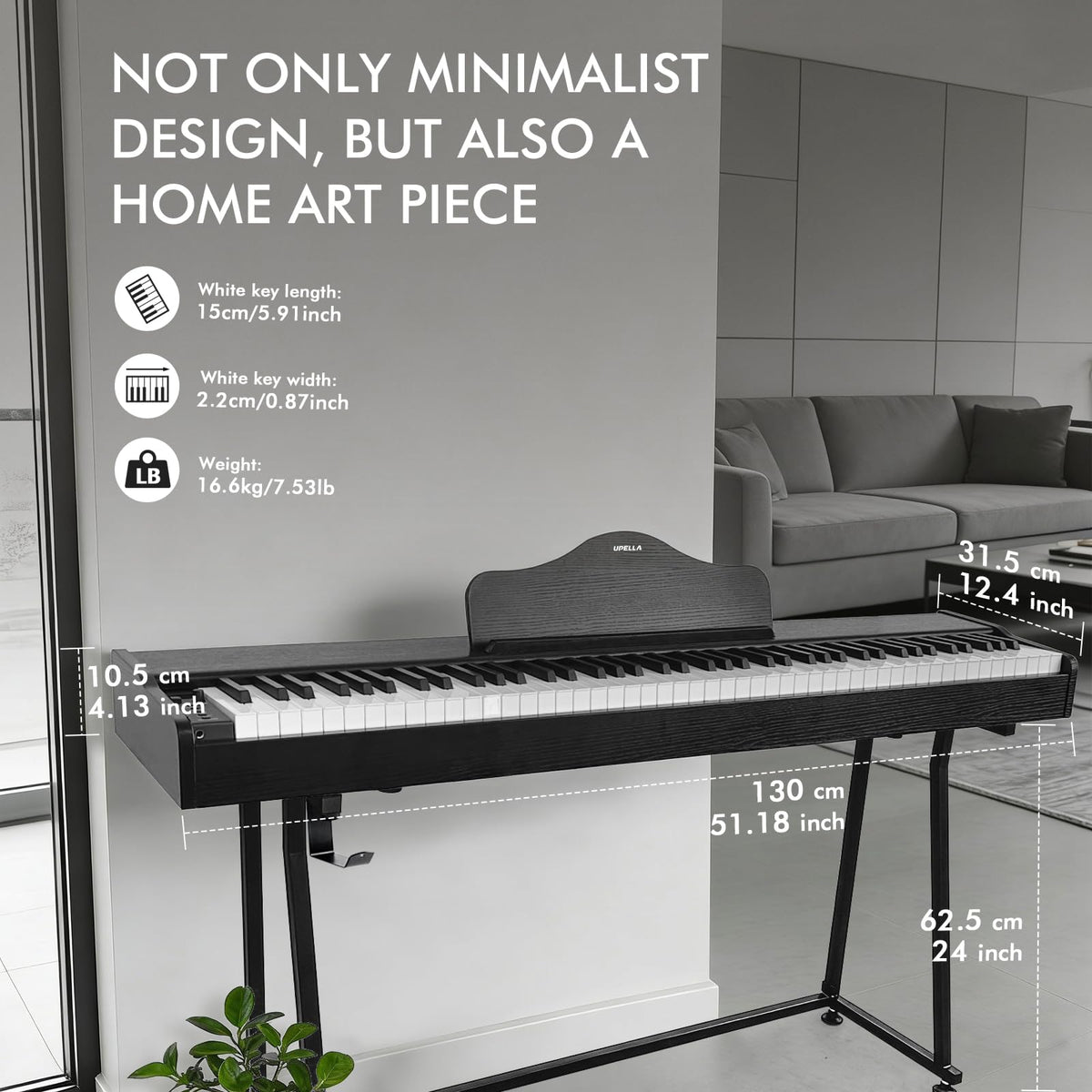 88 Key Weighted Hammer-Action Digital Piano with Stand E791