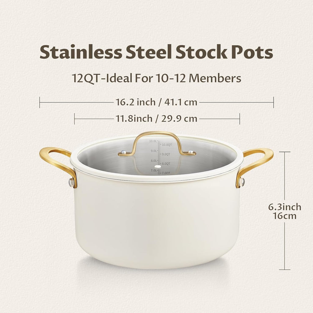 12 Quart Stainless Steel Stock Pot L92654