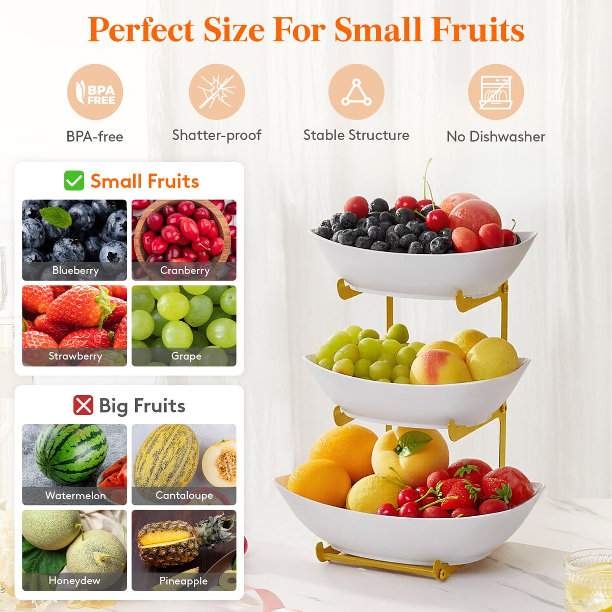 3 Tier Plastic Fruit Bowl H444279