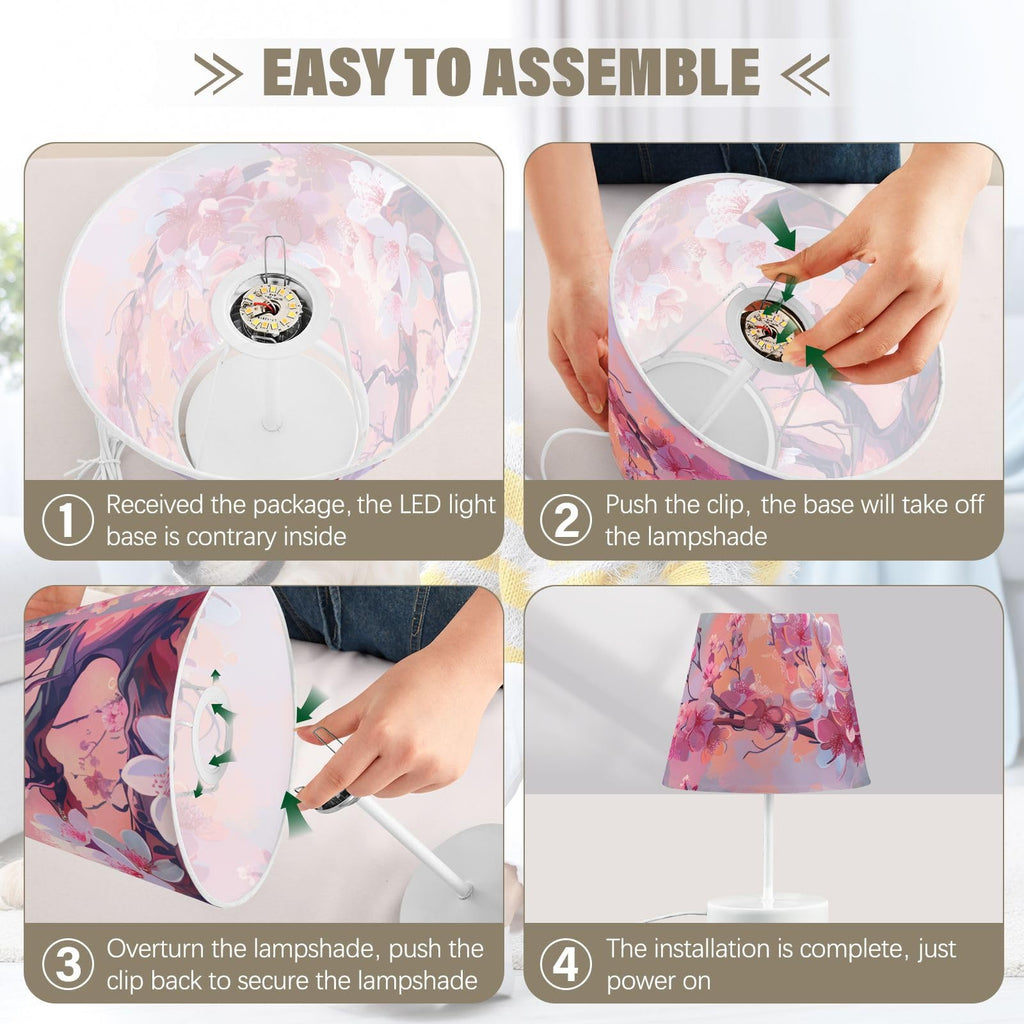 Cherry Blossoms Painting 3-Way Dimmable LED Table Lamp G340