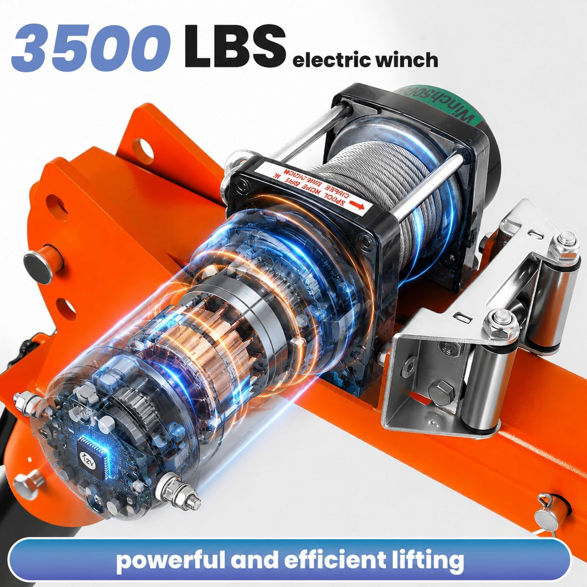 1100 LBS Truck Bed Crane with 3500 LBS 12V Electric Winch H80985