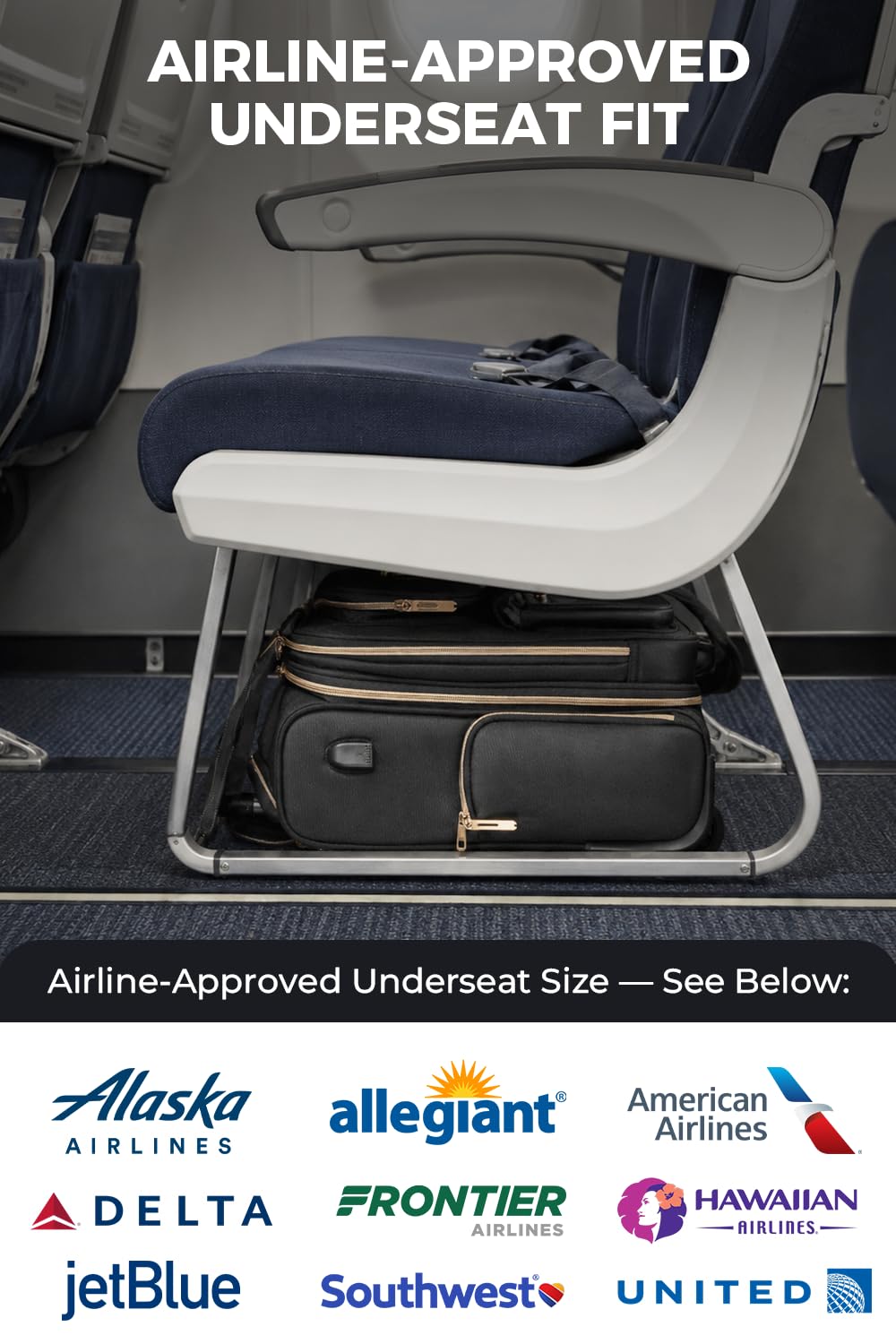 16” Softside Underseat Carry On Luggage with Wheels I584151